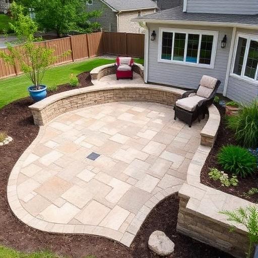Custom stone patio with decorative gravel - Professional landscaping in Cumming, GA