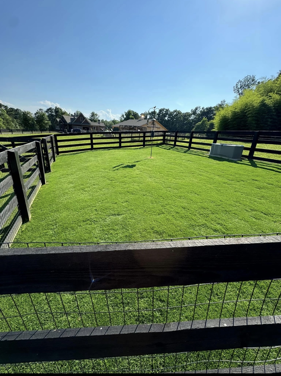 Fenced area lawn maintenance